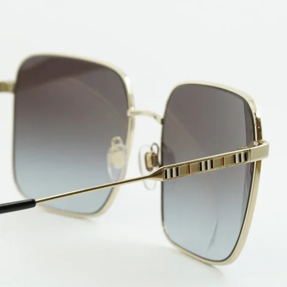 💯 NEW BURBERRY BE3119 JUDE 11098G GOLD GREY SQUARE SUNGLASSES - Picture 10 of 13